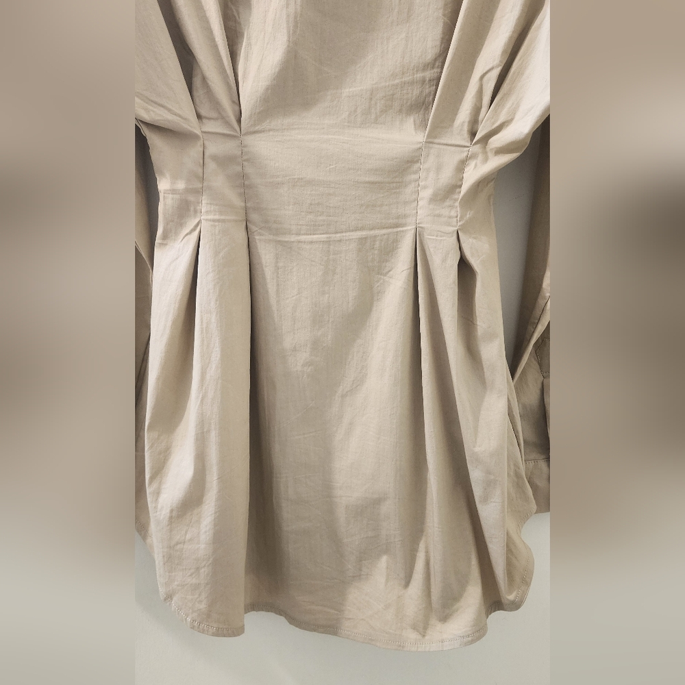 OW Collection Ella Shirt‎ Dress, Tan, Size Small. - Picture 9 of 11
